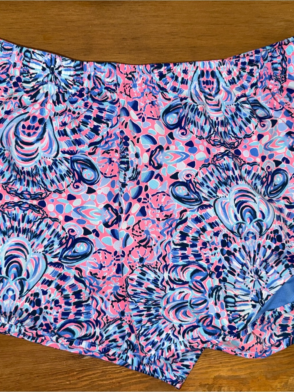 Lilly Pulitzer Pink Blue Multi Floral-Abstract Bike Shorts